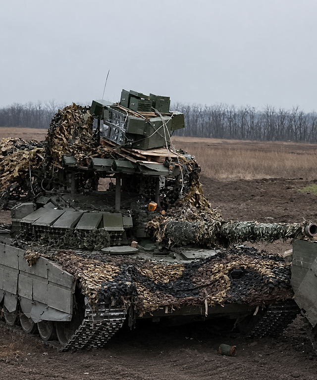 Carro T-72 russo con voluminoso sistema EW improvvisato su pallet, catturato presso Terny